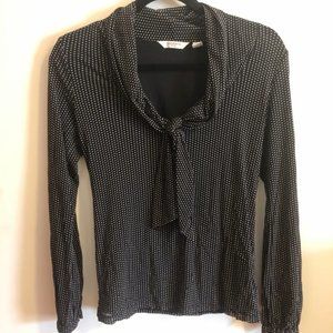 Liz Claiborne Black & White Polka Dot Long Sleeve